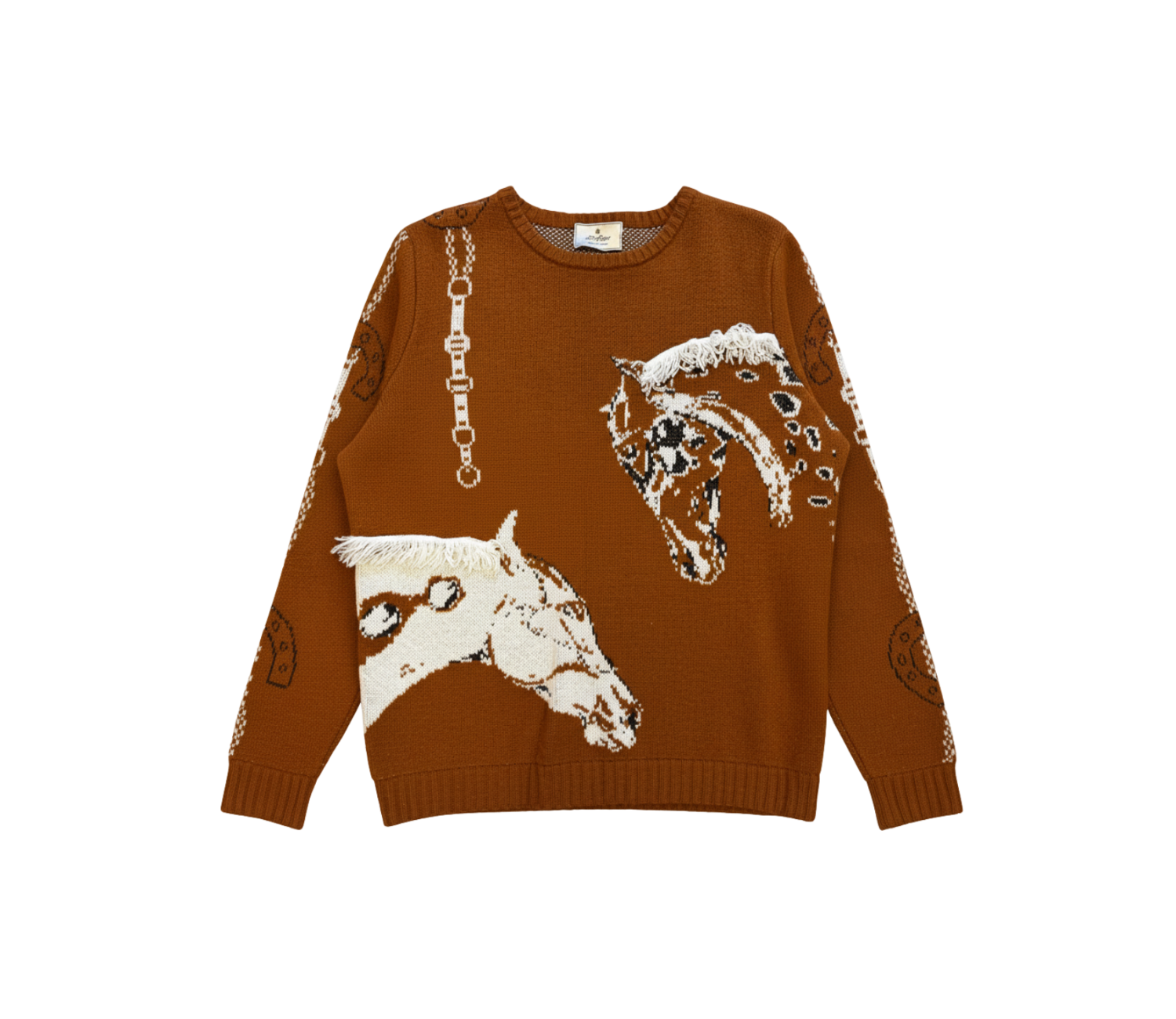 THE EQUESTRIAN PRINT SWEATER IN BROWN