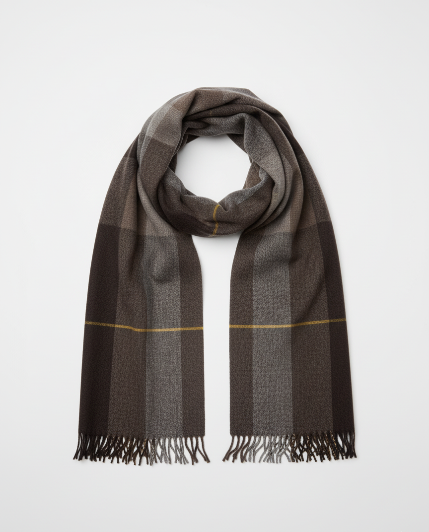 THE COLOR-BLOCK PLAID YAK SHAWL