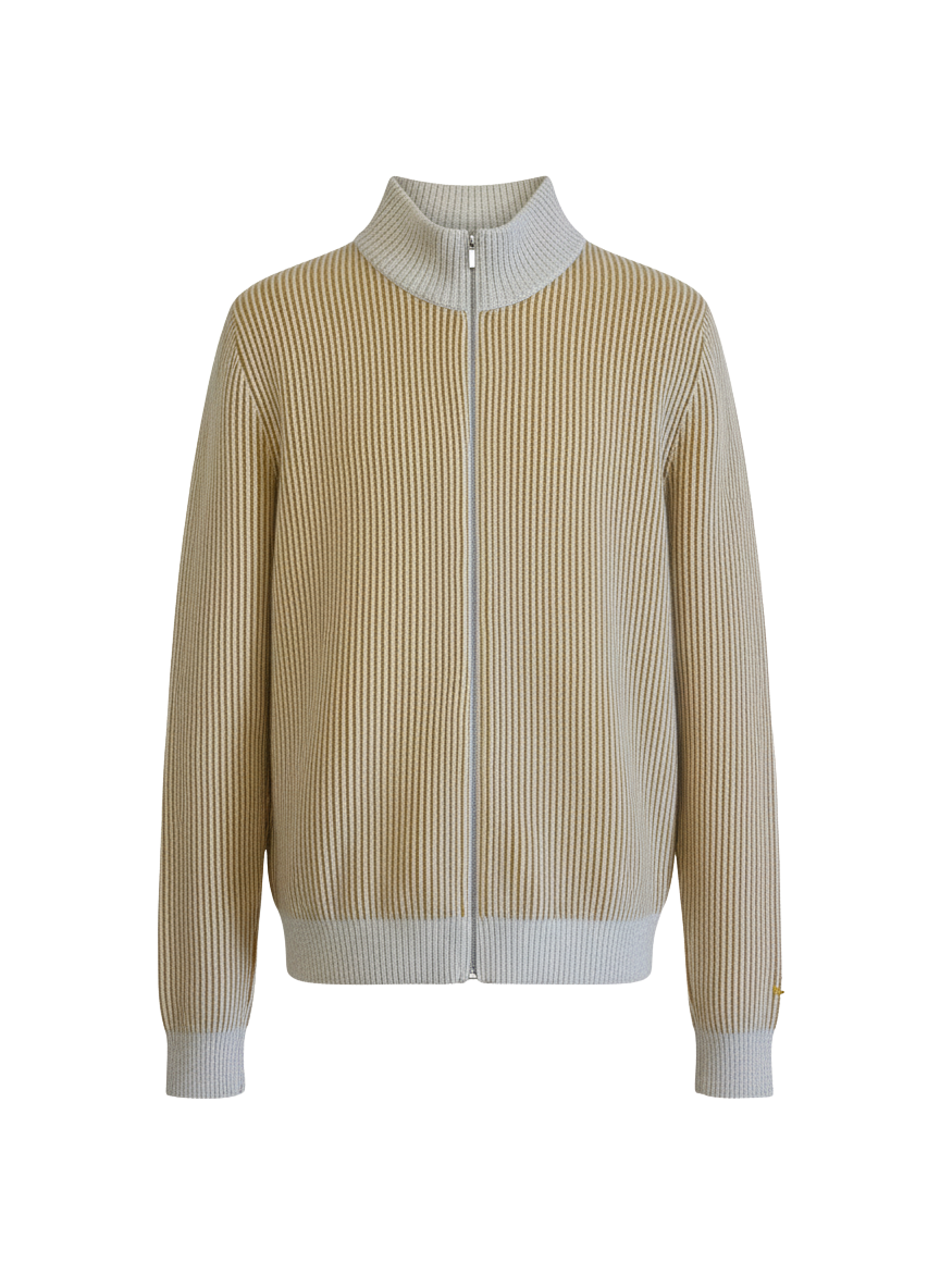THE TWO-TONE ZIP SWEATER
