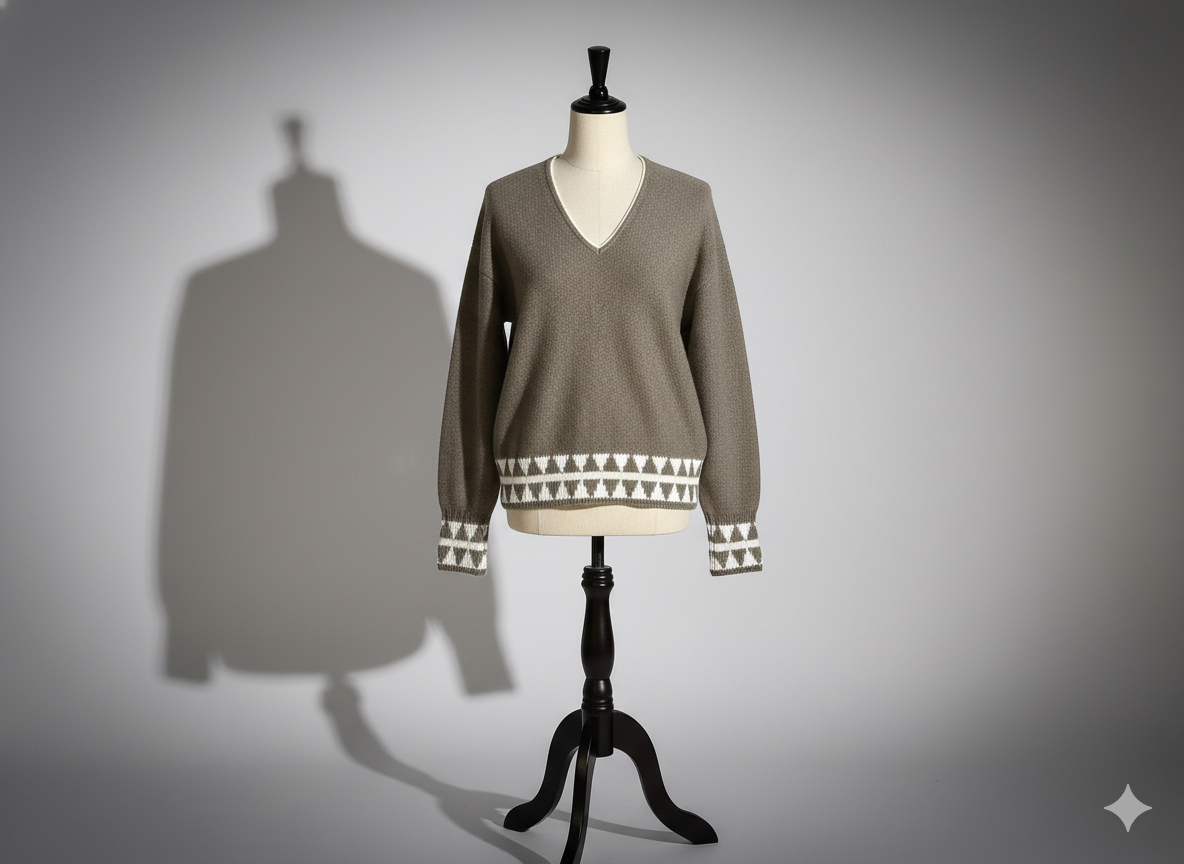 THE PATTERNED V-NECK SWEATER