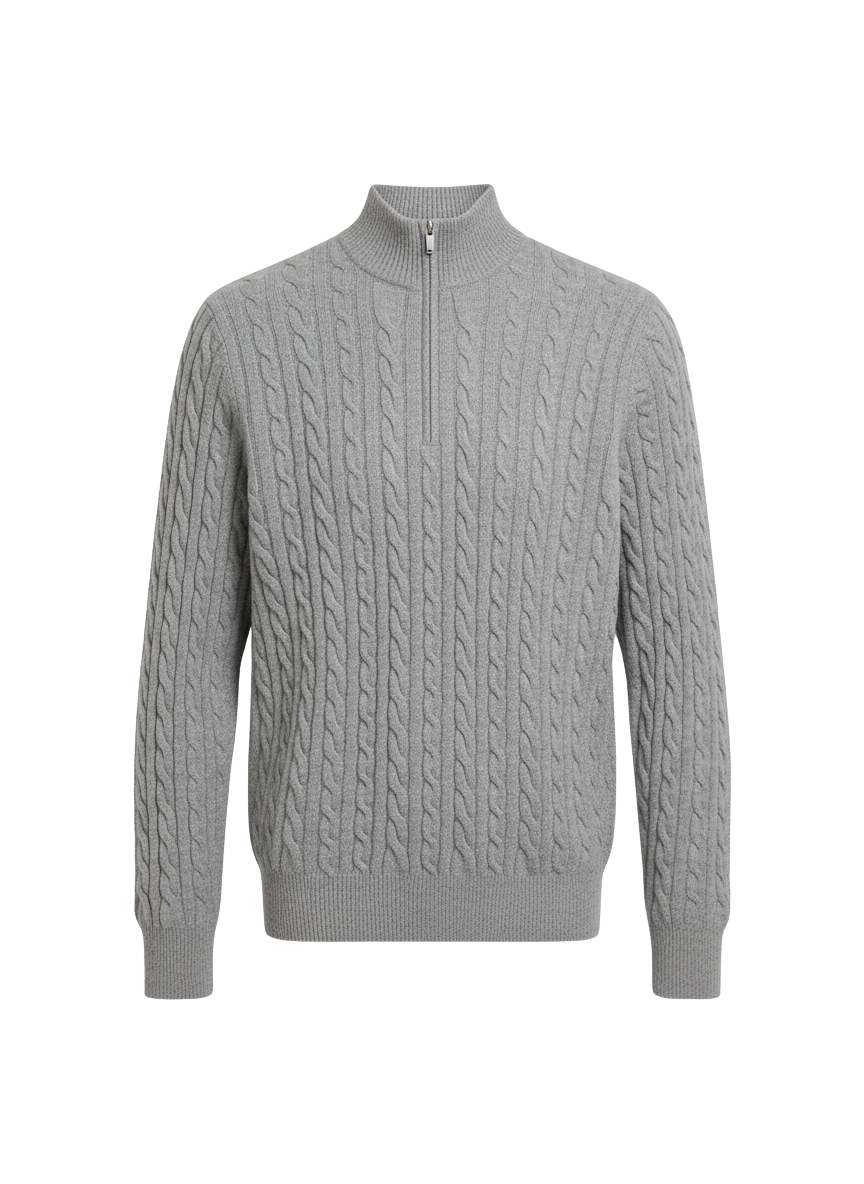 THE CABLE-KNIT HALF-ZIP