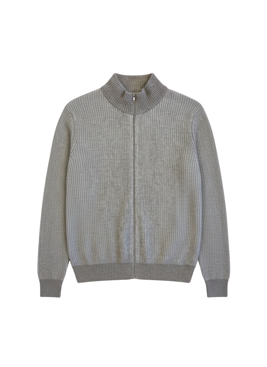 THE RIBBED ZIP SWEATER