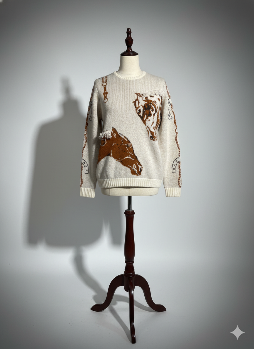 THE EQUESTRIAN PRINT SWEATER