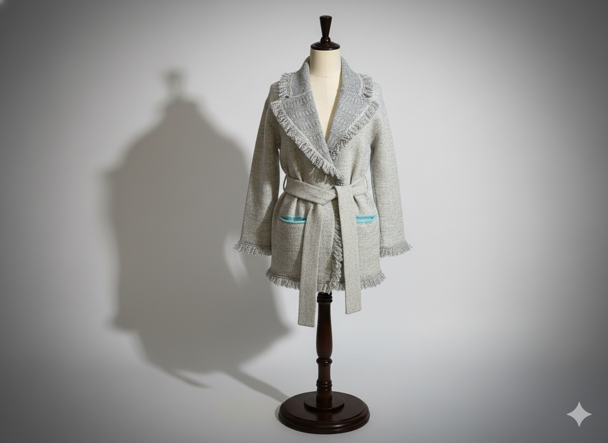 THE FRINGE DETAIL CASHMERE JACKET