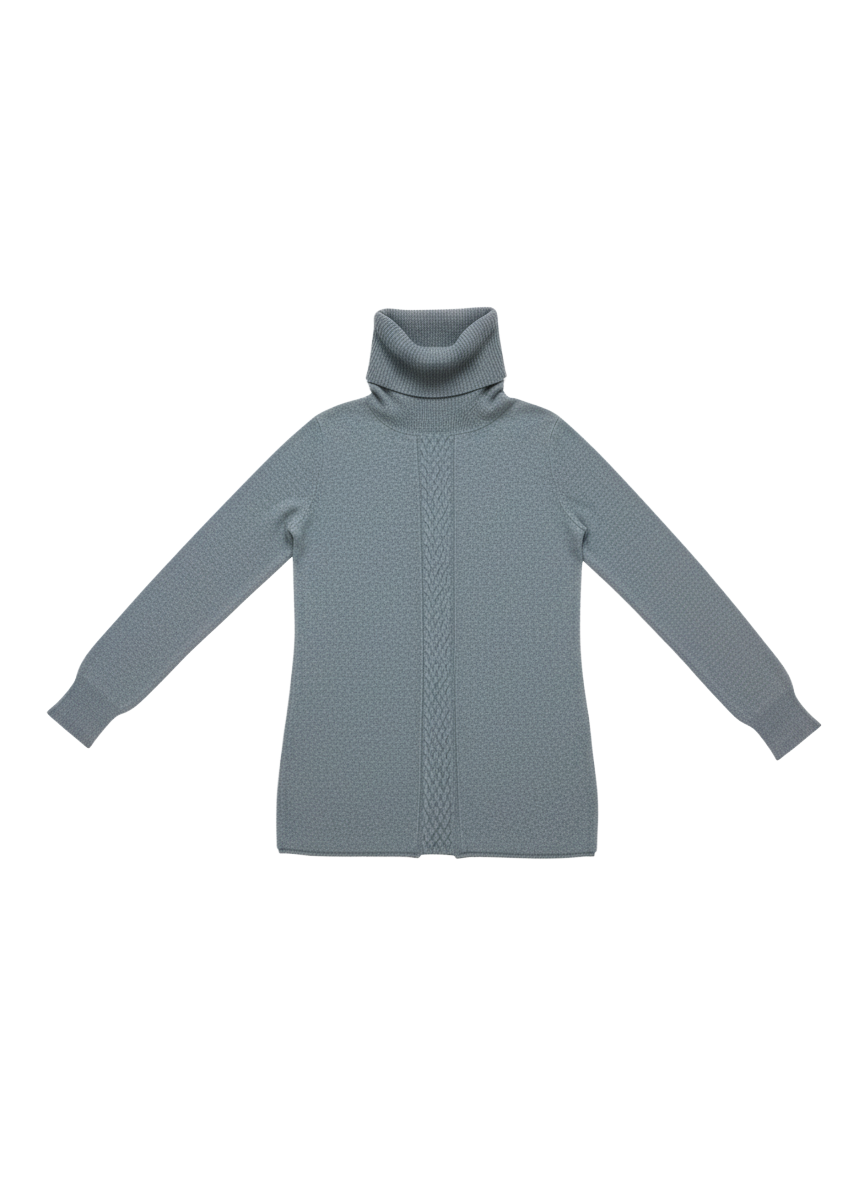 THE CABLE-PANEL CASHMERE TURTLENECK