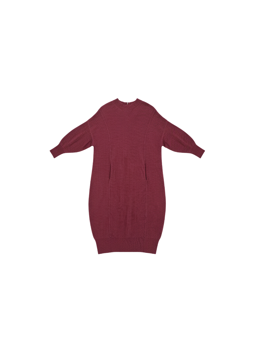 THE BALLOON-SLEEVE CASHMERE DRESS