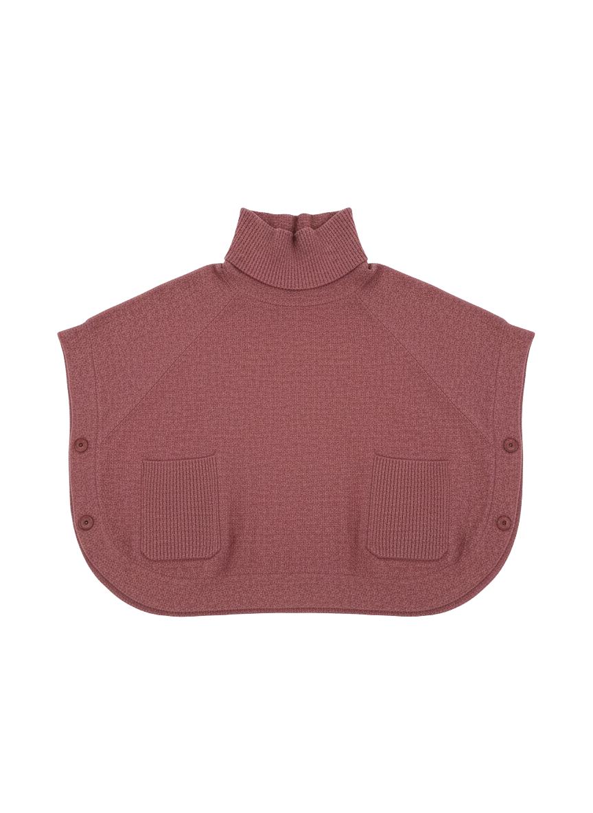 THE TURTLENECK CASHMERE CAPE IN ROSE