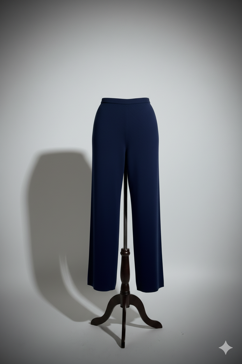 THE WIDE-LEG CASHMERE PANT IN NAVY