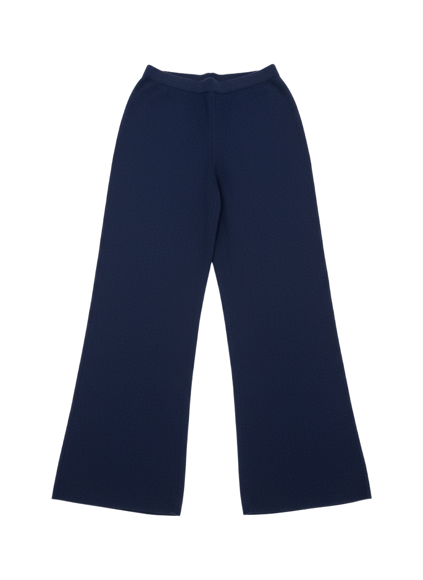 THE WIDE-LEG CASHMERE PANT IN NAVY