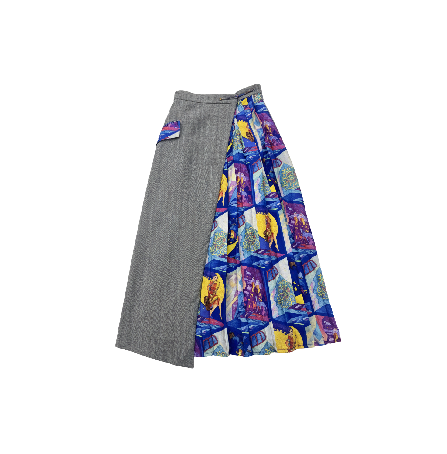 THE PRINT-PANEL CASHMERE SKIRT