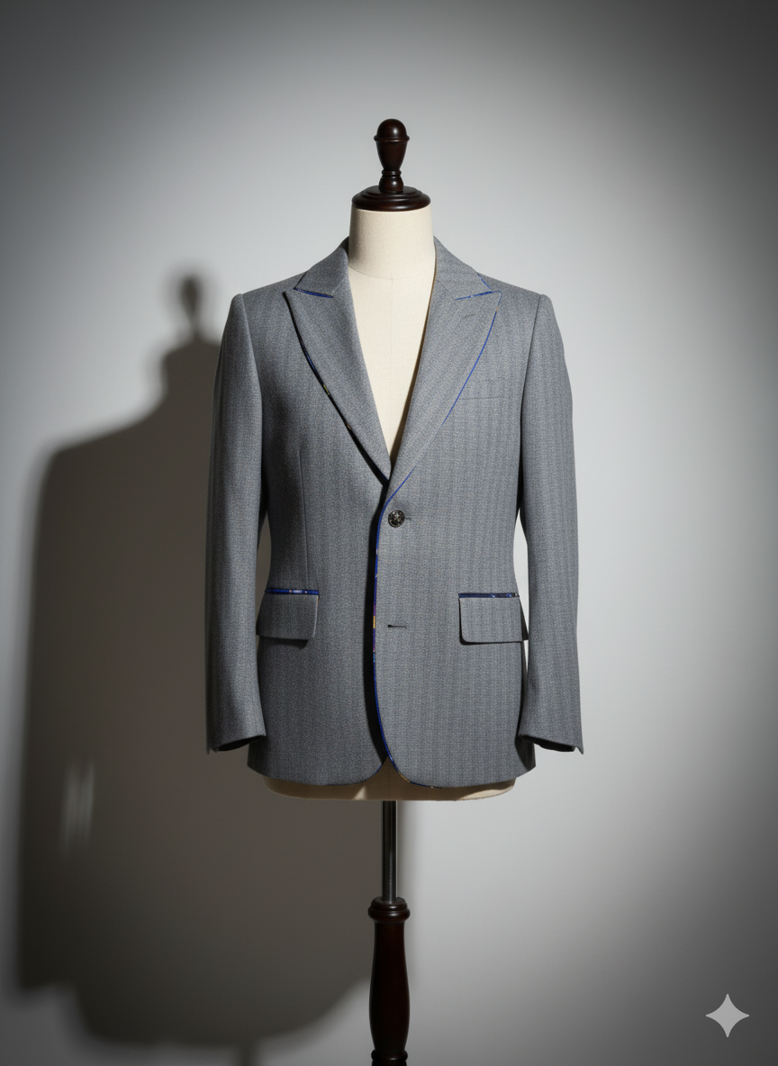 THE PRINT-TRIM CASHMERE BLAZER