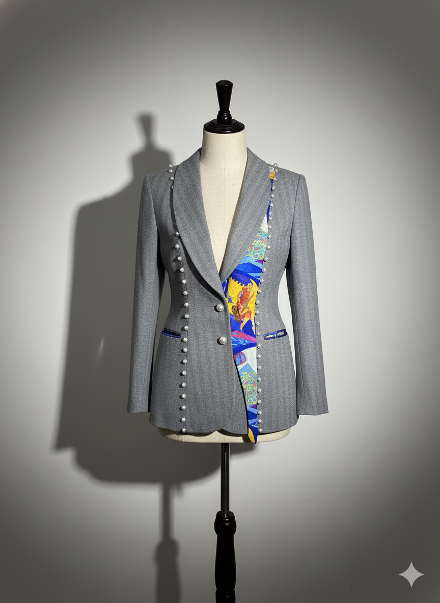 THE PEARL-TRIM CASHMERE BLAZER