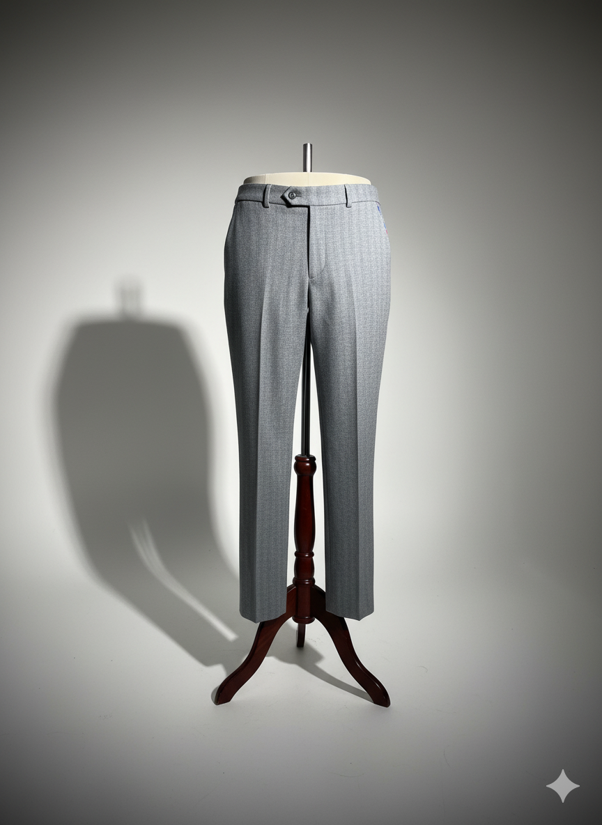 THE PRINT-STRIPE CASHMERE TROUSER