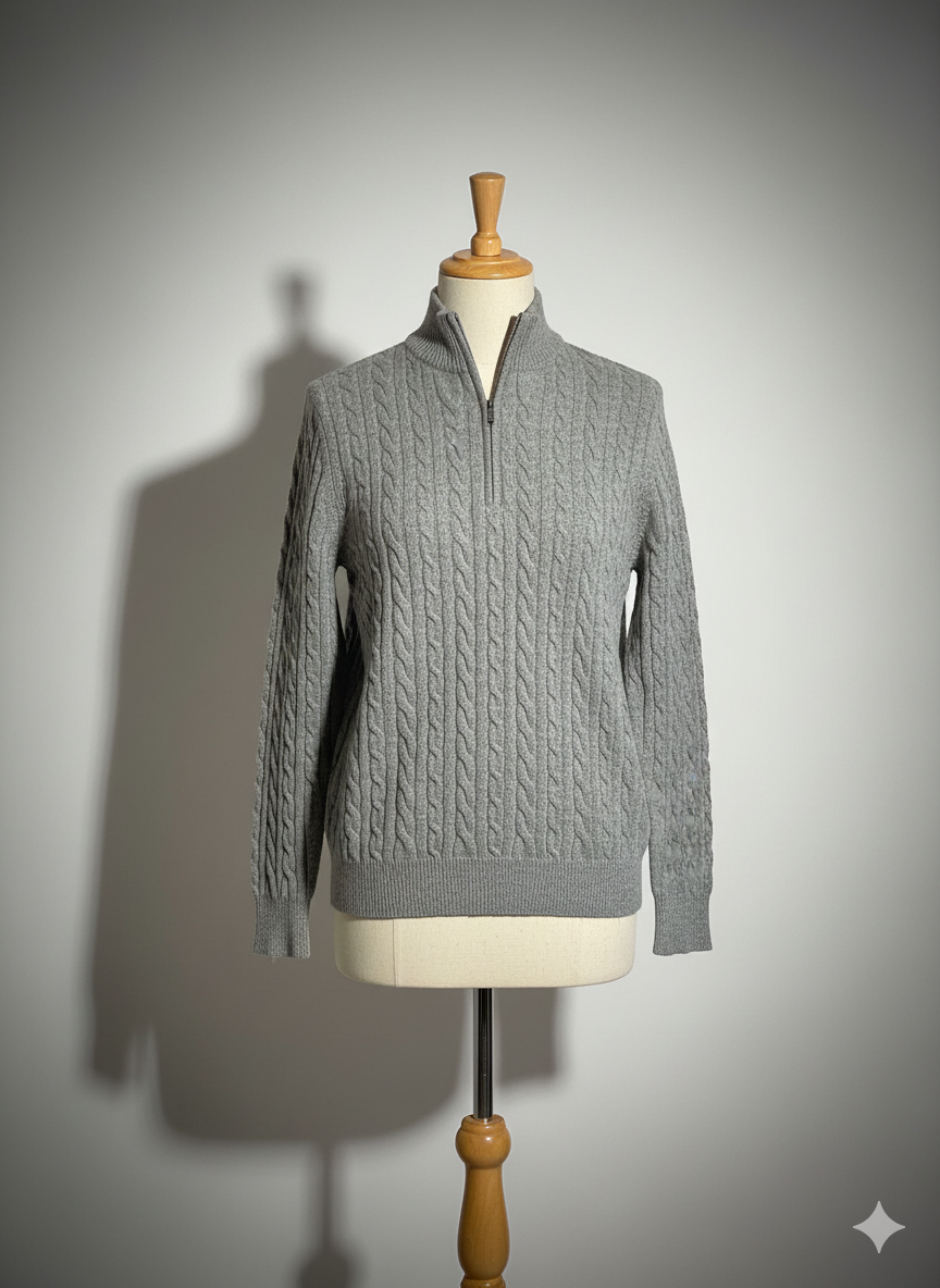THE CABLE-KNIT HALF-ZIP