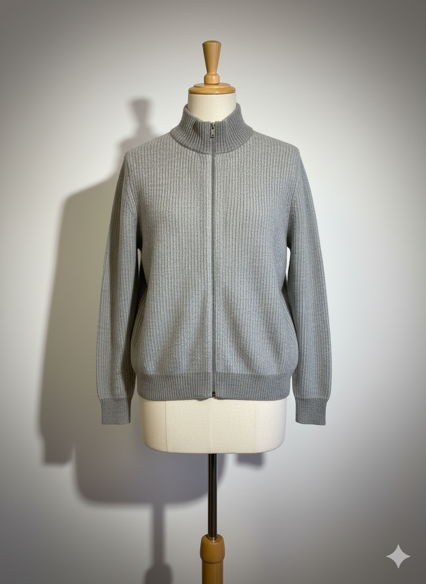 THE RIBBED ZIP SWEATER