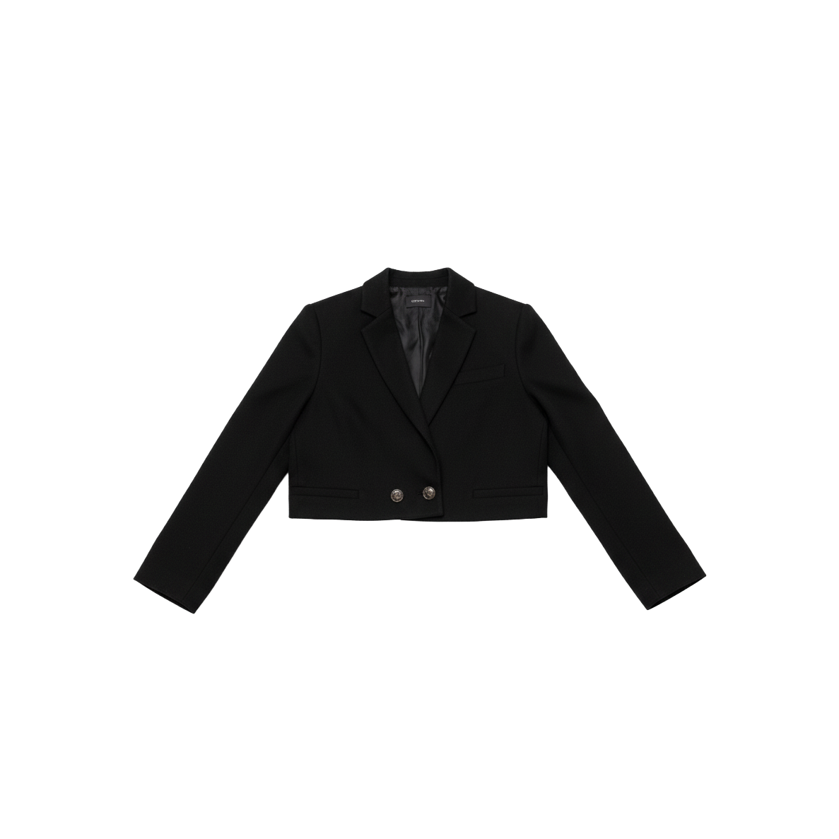 THE CROPPED CASHMERE BLAZER IN BLACK