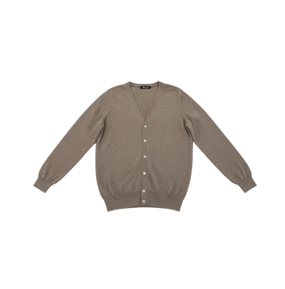 THE TEXTURED V-NECK CASHMERE CARDIGAN