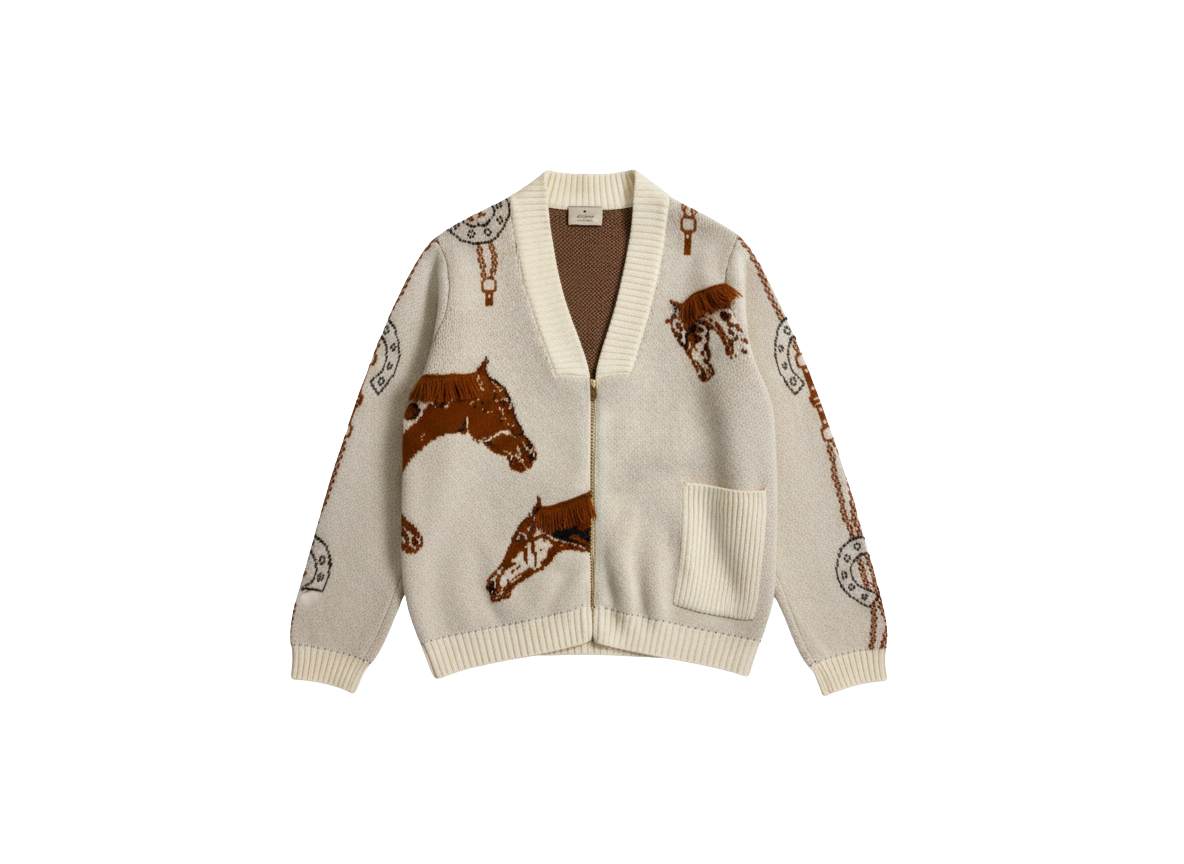 THE EQUESTRIAN ZIP CARDIGAN
