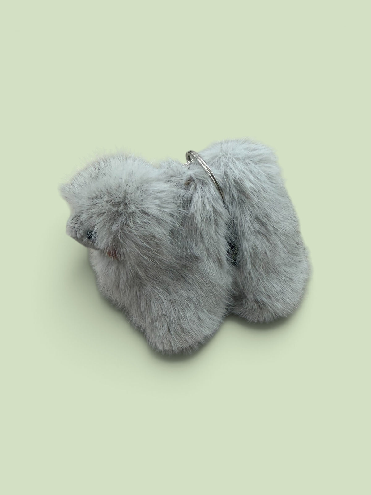 Grey natural wool camel-shaped keychain